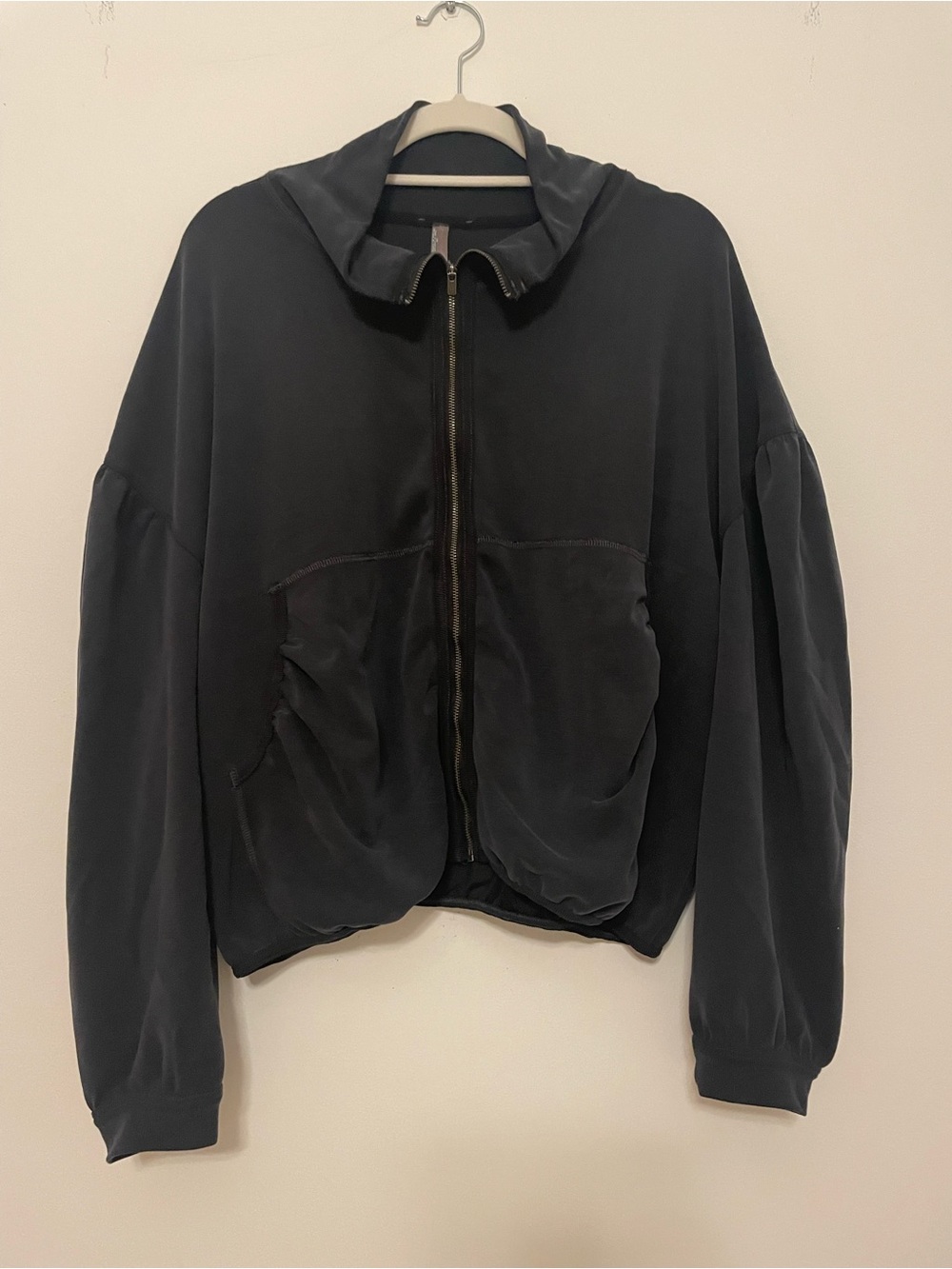 FP Movement by Free People Black Zip Front Hoodie (horizon zip-up)